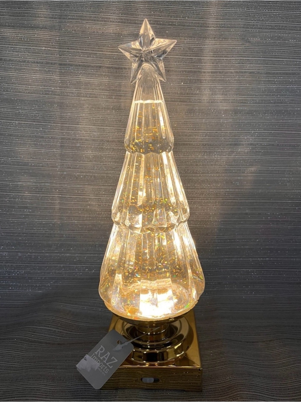 Christmas Tree Swirling Glitter Lighted  12” NEW with Tag SEE VIDEO